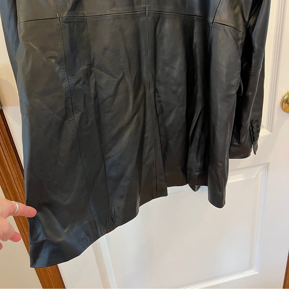 ASOS Design NWT Geuine Black Leather Trench Jacket - Picture 15 of 15